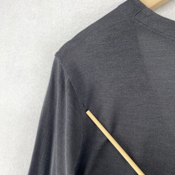 EILEEN FISHER Top S Silk Cotton Fine Jersey Button Up Cardigan Long Sleeve Gray - Picture 9 of 13